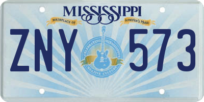 MS license plate ZNY573