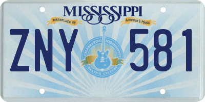 MS license plate ZNY581