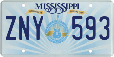 MS license plate ZNY593
