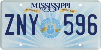 MS license plate ZNY596