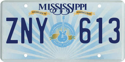 MS license plate ZNY613