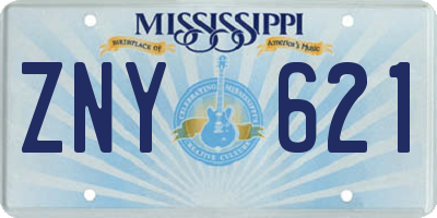 MS license plate ZNY621