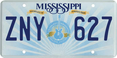 MS license plate ZNY627
