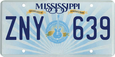 MS license plate ZNY639