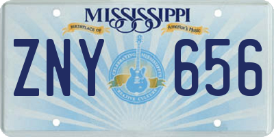 MS license plate ZNY656