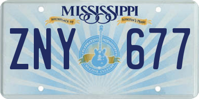 MS license plate ZNY677