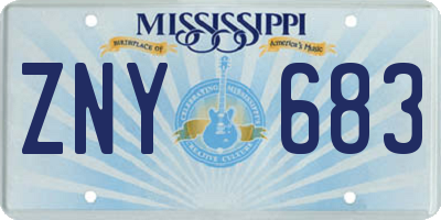 MS license plate ZNY683