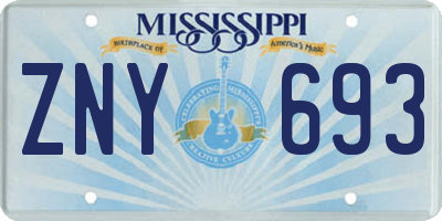 MS license plate ZNY693
