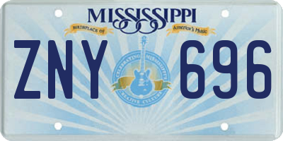 MS license plate ZNY696