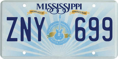 MS license plate ZNY699