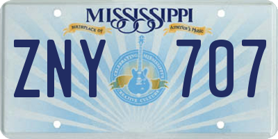 MS license plate ZNY707