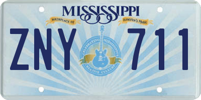 MS license plate ZNY711