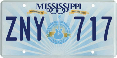 MS license plate ZNY717