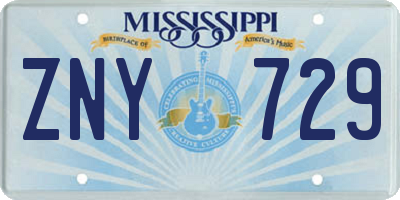 MS license plate ZNY729