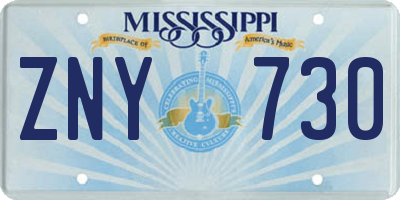 MS license plate ZNY730