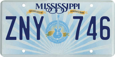 MS license plate ZNY746