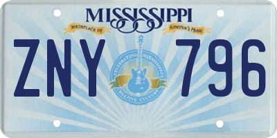 MS license plate ZNY796