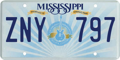 MS license plate ZNY797