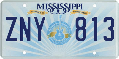 MS license plate ZNY813
