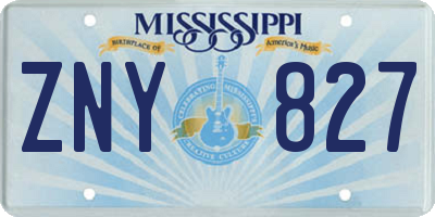 MS license plate ZNY827