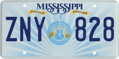 MS license plate ZNY828