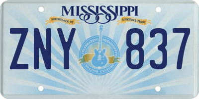 MS license plate ZNY837