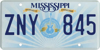 MS license plate ZNY845