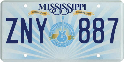 MS license plate ZNY887
