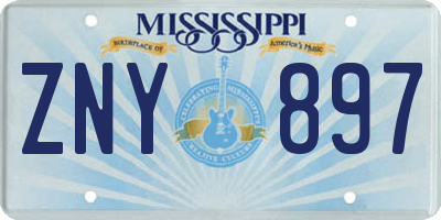 MS license plate ZNY897