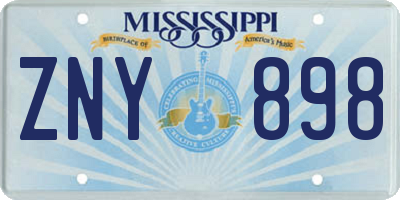 MS license plate ZNY898