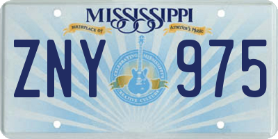 MS license plate ZNY975