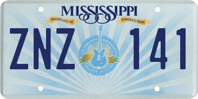 MS license plate ZNZ141