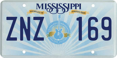 MS license plate ZNZ169