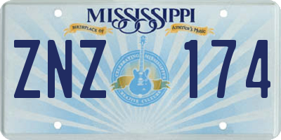 MS license plate ZNZ174