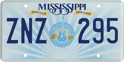 MS license plate ZNZ295