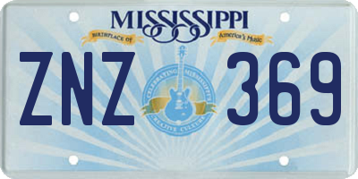 MS license plate ZNZ369