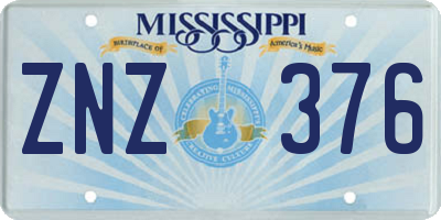 MS license plate ZNZ376