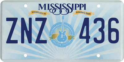 MS license plate ZNZ436
