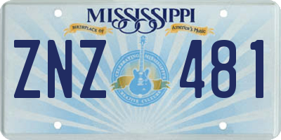MS license plate ZNZ481