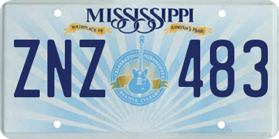 MS license plate ZNZ483