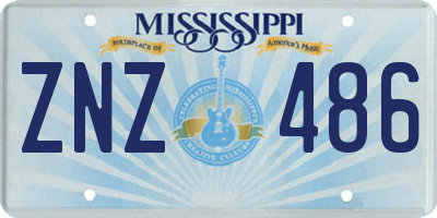 MS license plate ZNZ486