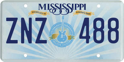 MS license plate ZNZ488