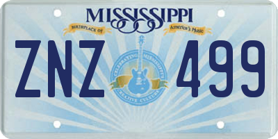 MS license plate ZNZ499