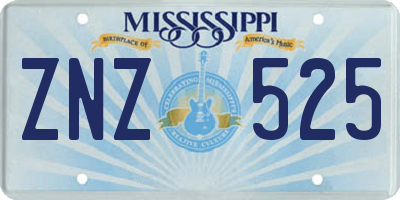 MS license plate ZNZ525