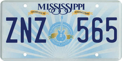 MS license plate ZNZ565