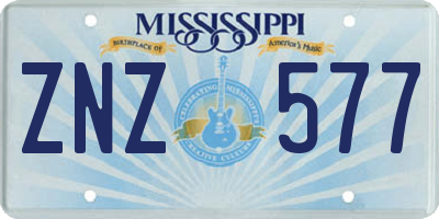 MS license plate ZNZ577