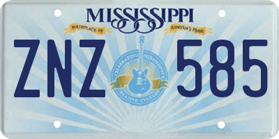 MS license plate ZNZ585
