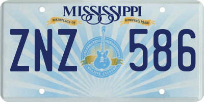 MS license plate ZNZ586