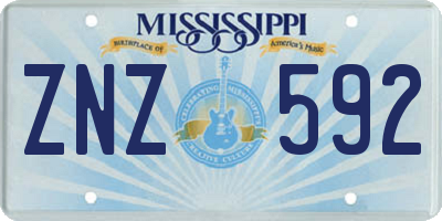 MS license plate ZNZ592