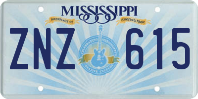 MS license plate ZNZ615